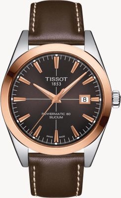 Tissot Gentleman Powermatic 80 Silicium Solid 18K Gold Bezel T9274074629100