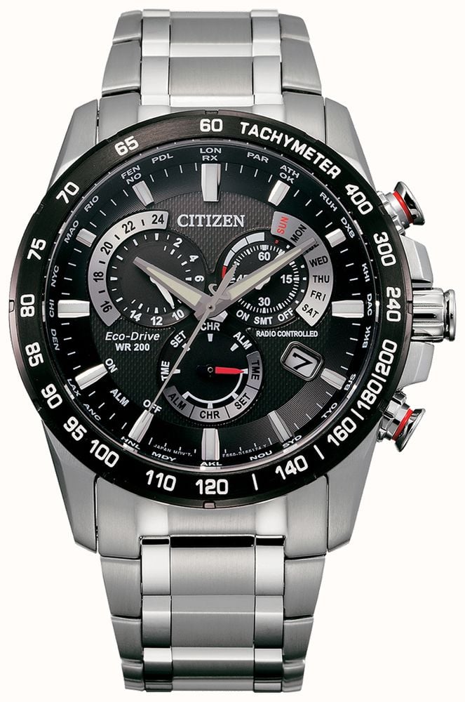 Citizen Men s Radio Controlled Eco Drive Stainless Steel Chrono Perpetual Calendar A T CB5898 59E