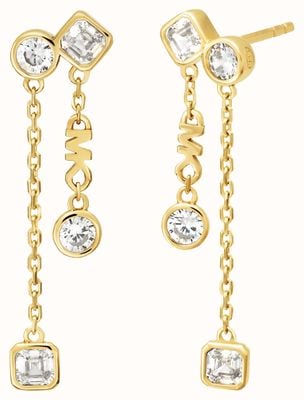 Michael Kors KORS BRILLIANCE Cubic Zirconia Gold-Plated Sterling Silver Drop Earrings MKC1773710