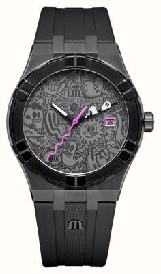 Maurice Lacroix Aikon Quartz Wotto Limited Edition (40mm) Grey Graffiti Dial / Black Rubber Strap AI1108-PVL20-090-2