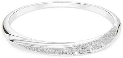 Swarovski Classica bangle Round cut, White, Sterling silver 5764806