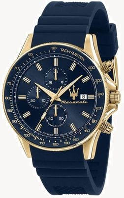 Maserati Men's Sfida | Blue Chronograph Dial | Blue Silicone Strap R8871640004