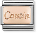 Nomination Classic Cousin 9ct Rose Gold & Steel Charm 430108/15