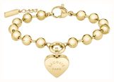 Lacoste Love My Croc Yellow Gold IP Beads Bracelet with Heart Charm 2040506