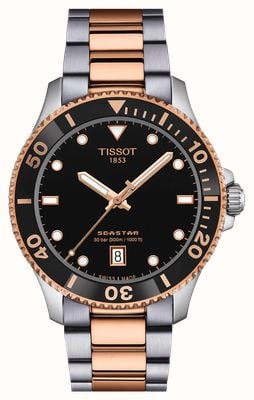 Tissot Seastar 1000 (40mm) Black Dial / Two-Tone Stainless Steel Bracelet T1204102205101