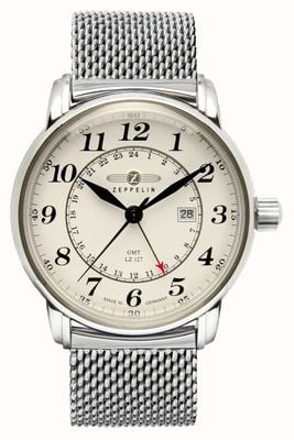 Zeppelin Men’s Quartz Watch With Dual Time And Metal Strap 7642M5