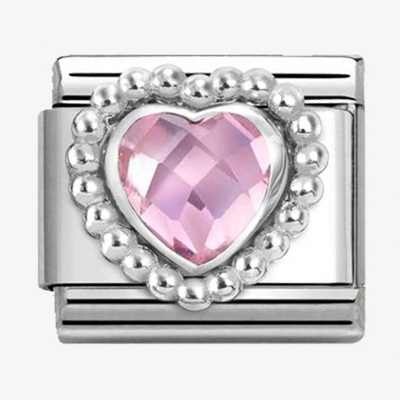 Nomination Classic Dotted Heart Sterling Silver & Steel Charm 330606/003