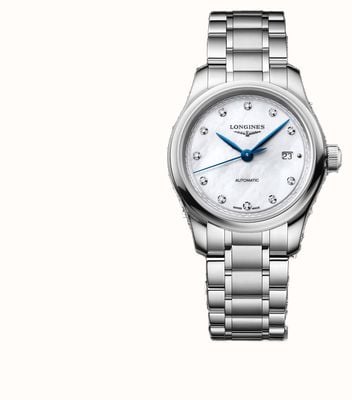 LONGINES Master Collection Automatic Diamonds (30mm) White Mother-of-Pearl Dial / Stainless Steel Bracelet L24494876