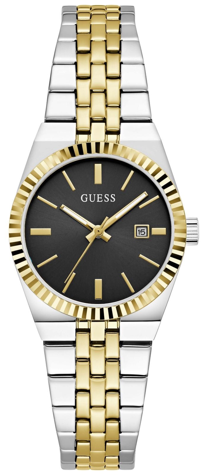 Guess GW1101L3 Women's Vera Black Sunray Dial Two-Tone Watch