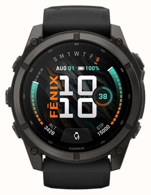 Garmin Fenix 9 51mm Premium GPS Smartwatch - Carbon Grey Titanium With Black Silicone Watch 010-04763-11