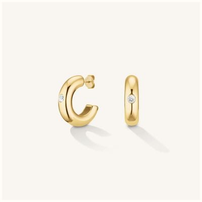 Rosefield Jewellery Ladies Bold Solitary Chunky Gold Hoops JEBCG-J1200