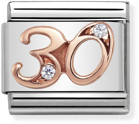 Nomination Classic 30 9ct Rose Gold & Steel Charm 430315/30