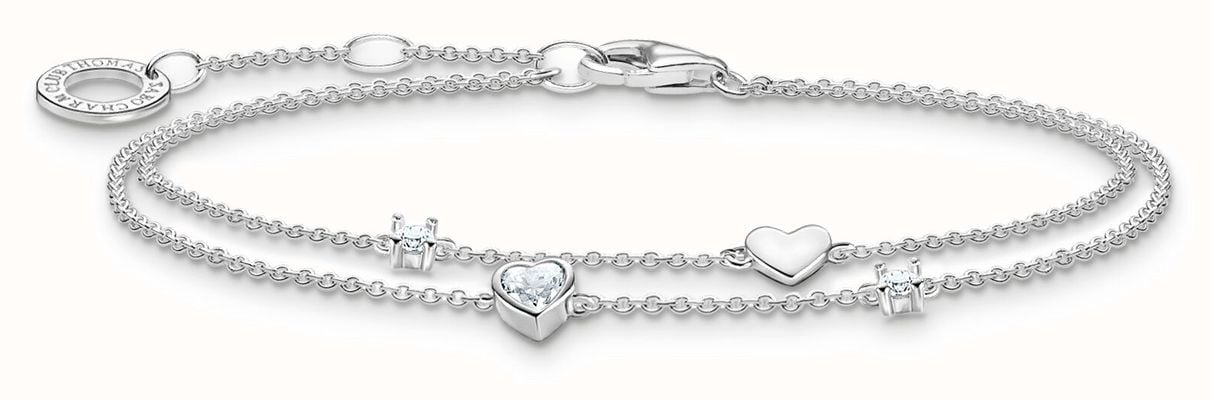 Thomas Sabo Charm Club Charming Bracelet | Crystal Set Sterling Silver | 19cm A2057-051-14-L19V
