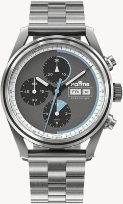 FORTIS Stratoliner S-41 Automatic Cosmic Grey (41mm) Stainless Steel Block Bracelet F2340008