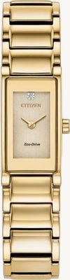 Citizen Eco-Drive Axiom (14x28mm) Gold Dial / Gold PVD Stainless Steel Bracelet EG7052-59P