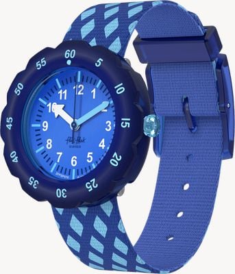 Flik Flak CRISS-CROSS (34.75mm) Blue Dial / Blue Patterned Strap FPSP076