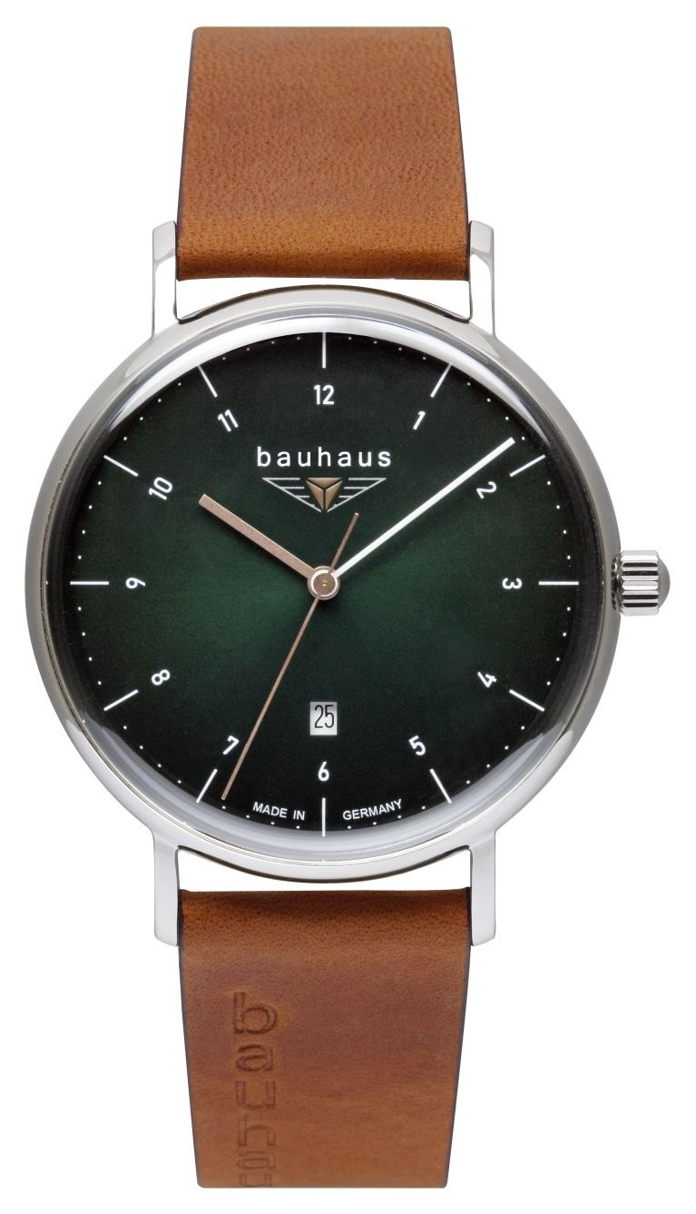 Bauhaus 21404 Classic Quartz (41mm) Green Dial / Brown Watch