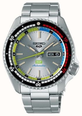 Seiko 5 Sports x HUF Limited Edition Collaboration II (42.5mm) Silver Dial / Stainless Steel Bracelet SRPL33K1