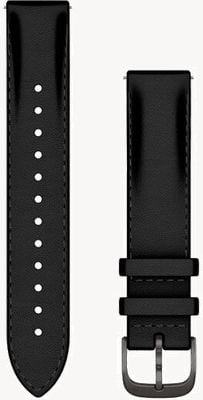 Garmin Quick Release Strap (18mm) Black Leather / Brushed Slate Hardware - Strap Only 010-12932-61