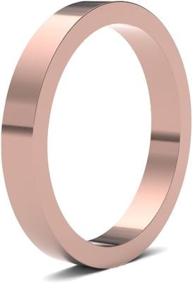 James Moore Wedding Ring  | 18ct Rose Gold | 3mm | Heavy | Size Flat | AG_3GHF-18R AG_3GHF-18R