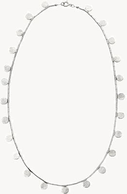 Elements Silver Sterling Silver Multi Bead Textured Disc Necklace N4334