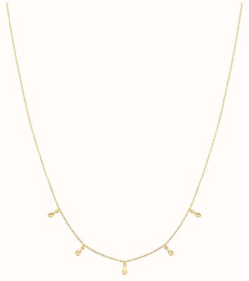 James Moore TH Silver Gold Plated Multi Tear Drop Necklace G3394GP