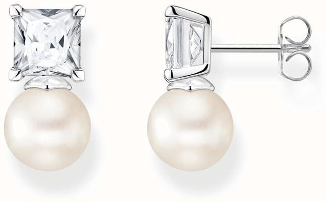 Thomas Sabo Womens Pearls Earring Studs With White Stone H2248-167-14