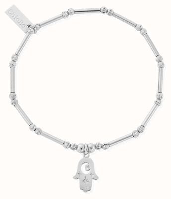 ChloBo Dainty Moon Cut Sparkle Hamsa Bracelet SBMCTN3374