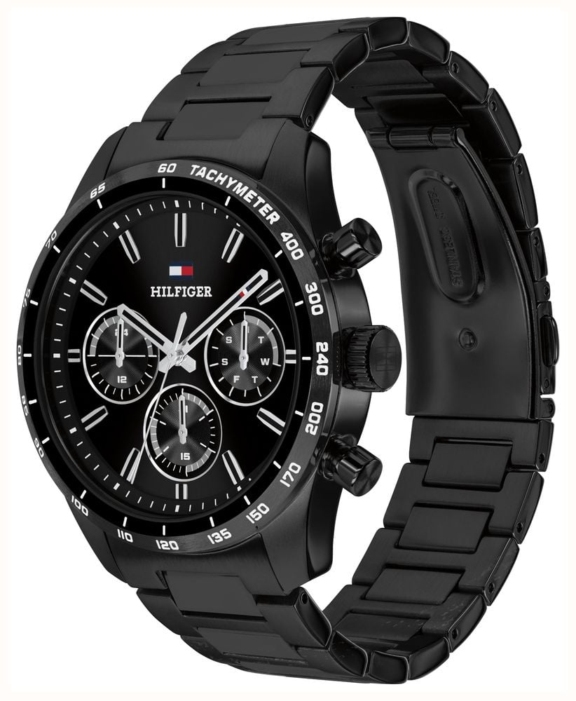 Tommy Hilfiger Hampton Black Dial Black Bracelet Watch 1792280 - alternate view 2