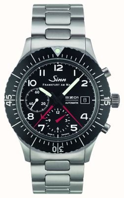 Sinn 156.1 Pilot Chronograph Automatic (43mm) Black Dial / Stainless Steel H-Link Bracelet (Micro-adjust) 156.030-HLINK-MICROADJUSTMENT