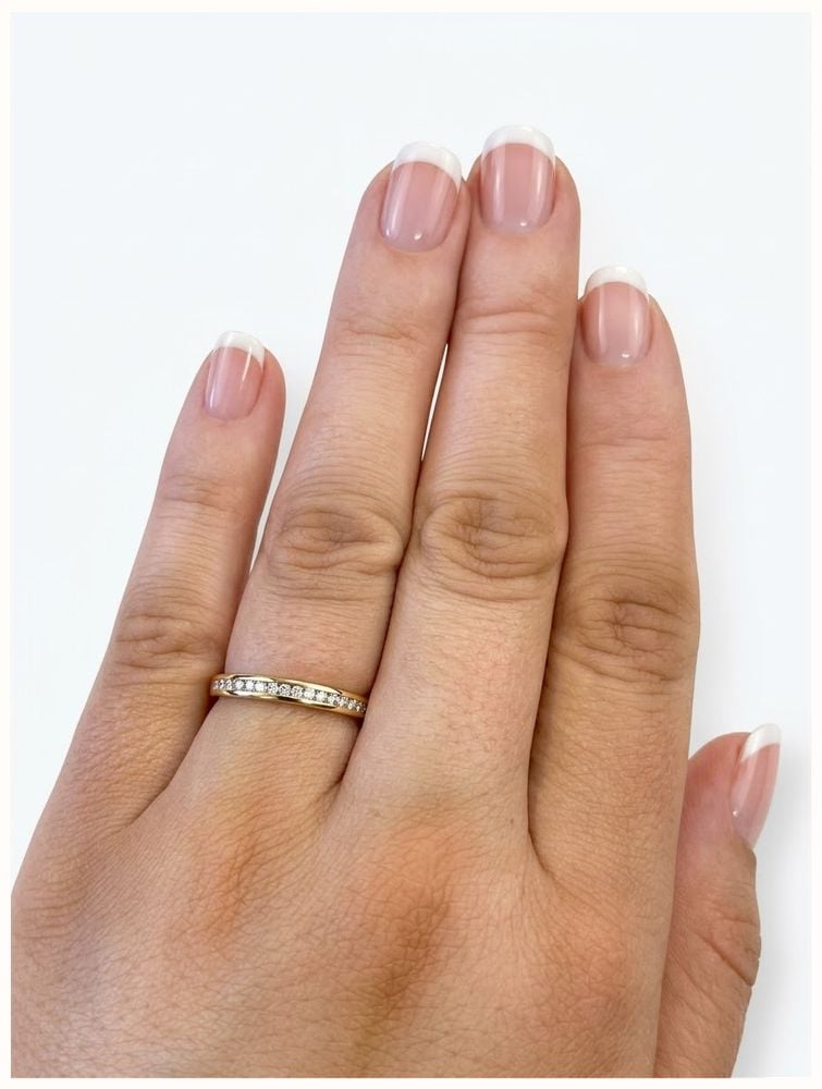 0.25ct Natural Round Brilliant Diamond 9ct Yellow Gold Half Eternity Ring RD566/N - alternate view 4