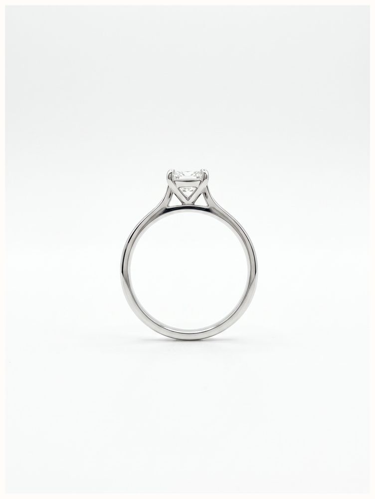 James Moore & Co 0.80ct Princess Natural Diamond Platinum Solitaire Ring J40893 - alternate view 3