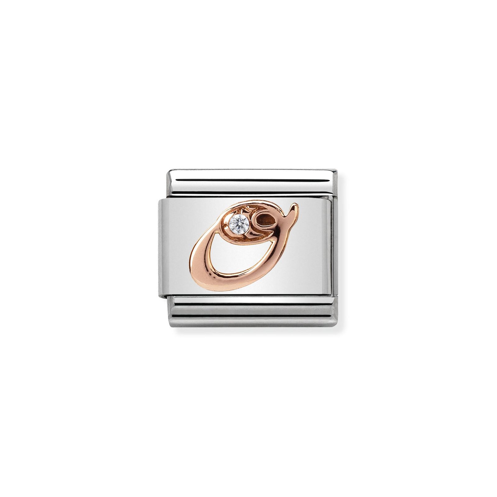 Nomination 430310/15 Classic Letter O 9ct Rose Gold & Steel Jewellery