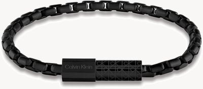 Calvin Klein CONTOURED BARREL Black PVD Stainless Steel Bracelet 35100096