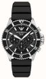 Emporio Armani Solar Chronograph (44mm) Black Dial / Black Silicone Strap AR11830
