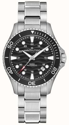 Hamilton Khaki Navy Scuba Automatic (40mm) Black Wave Dial / Stainless Steel Bracelet H82415130