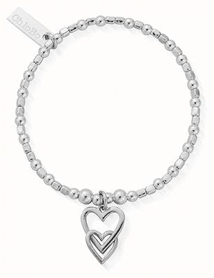 ChloBo Children's Mini Cube Interlocking Love Heart Bracelet - 925 Sterling Silver CSBCFB572