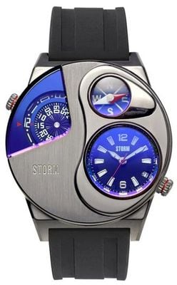 STORM Navitrek Lazer Blue (45mm) Slate and Blue Dial / Black Silicone Strap 47541/B