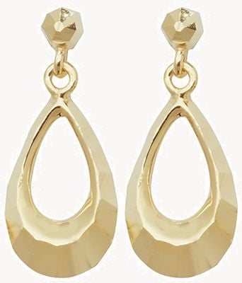 Treasure House 9k Yellow Gold Oval Drop Stud Earrings ES452