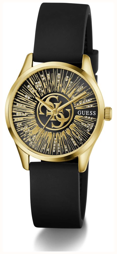 Guess Women's Celestial G Black Sunray Dial Black Silicone Strap GW1109L2 - alternate view 2