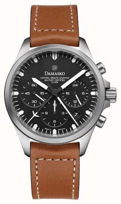 Damasko DC76/2 Automatic Chronograph (41mm) Black Dial / Brown Leather Strap DC76/2 BROWN LEATHER