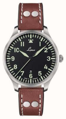 Laco Genf.2.D Quartz (40mm) Black Dial / Brown Leather Strap 861807.2.D