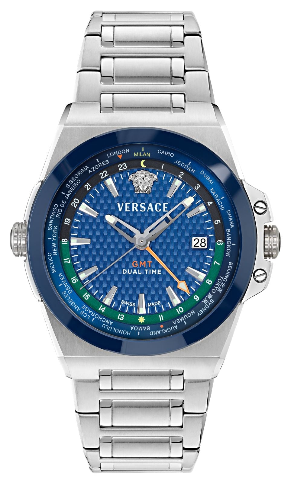 Versace VE8Y00126 GRECA REACTION GMT (41mm) Blue Dial / Watch