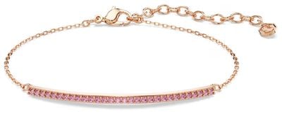 Swarovski Only bracelet, Round cut, Pink, 18K rose gold finish 5757999