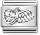 Nomination Classic Winged Heart Oxidised Sterling Silver & Steel Charm 330304/42