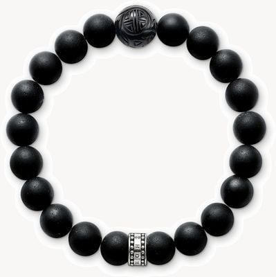 Thomas Sabo Bracelet 17.5cm Black 925 Sterling Silver/ Obsidian A1085-023-11-M