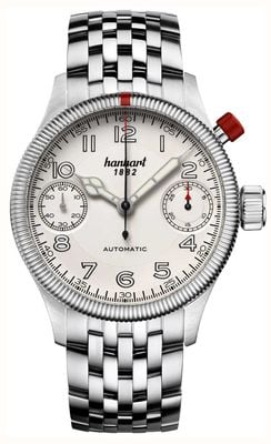 Hanhart PIONEER MonoScope Automatic Chronograph (45mm) Silver Dial / Stainless Steel Bracelet 733.220-6428