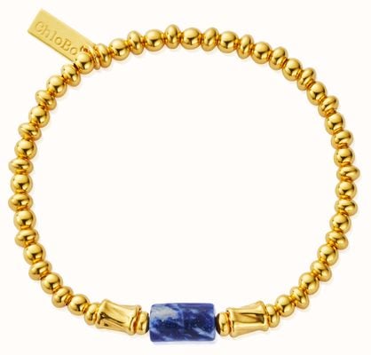 ChloBo Guidance Spirit Stone Bracelet - Sodalite - 18ct Gold Plated (18cm) GBSSS