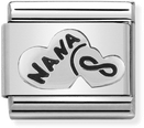 Nomination Classic Nana Heart Oxidised Sterling Silver & Steel Charm 330101/19