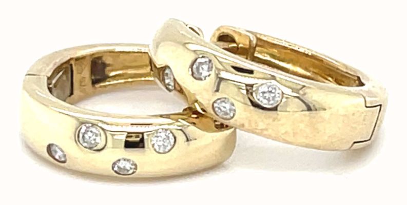 James Moore Clarity 9ct Y/g Dia Dot Scattered Hoops CE300024
